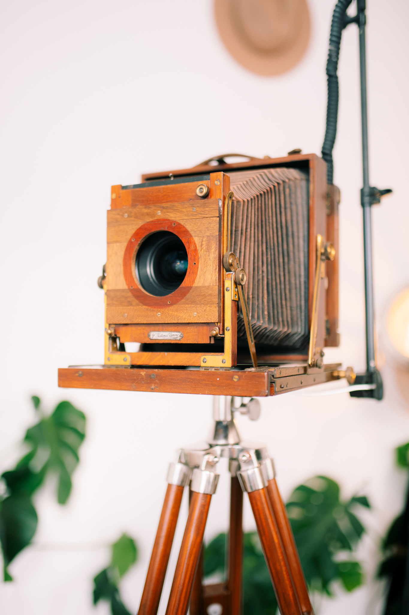 Vintage analog camera styled photobooth with a digital camera inside